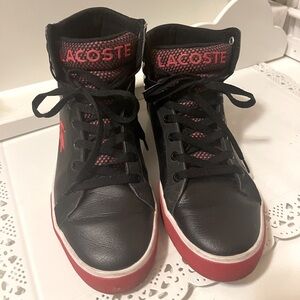Lacoste Black and Red Men's Sneakers